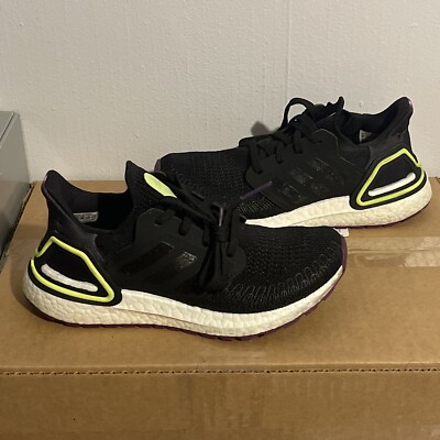 adidas Men s Ultraboost 2.0 Size 4 Sneakers EG4806 Black/Glory Purple/White