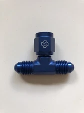 X576B -4AN / "T" Coupler  fuel / oil fitting / T swivel w/ swivel on side BLUE