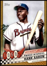 Hank Aaron 2020 Topps Decades Best 5x7 Gold #DB-4 3/10 Braves