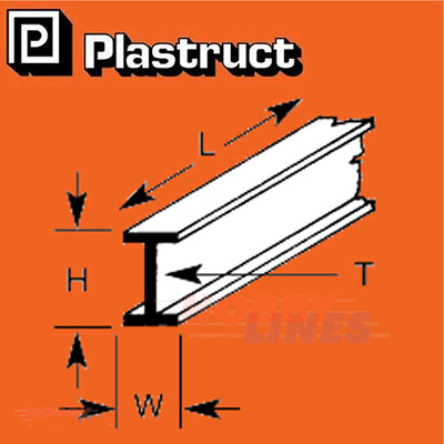 I-BEAMS 1,6 mm-15,9 mm RSJ Stärke ABS Kunststoff Polystyrol BFS PLASTRUCT