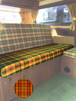 T2 Westfalia Full Width Rock and Roll Bed/ Seat bottom Cover in Orange C9703O
