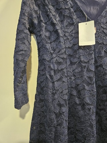 Lush Navy Lace A Line Dress Size Medium - Picture 2 of 4