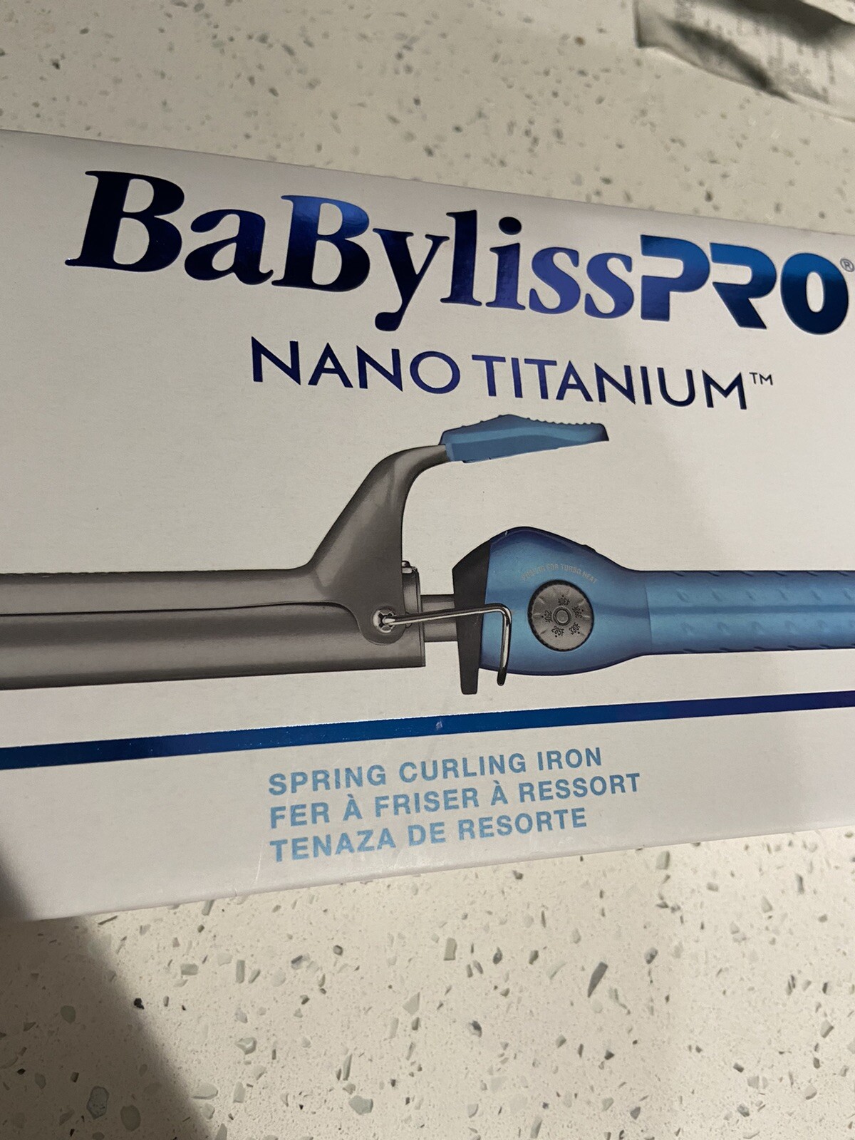 BaBylissPRO Nano Titanium Spring Curling Iron in Blue for Salon-Quality Styling