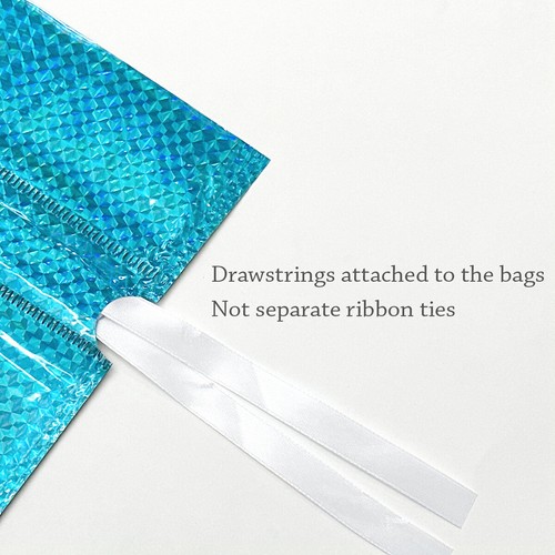 Aluminum Foil Solid Color Drawstring Gift Bags (Set of 10)  - Picture 3 of 7