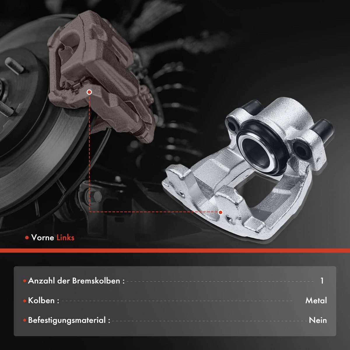 Frankberg 2x Bremssattel Bremszange Vorne Links Rechts Kompatibel mit M.i.n.i R50 R53 C.o.o.p.e.r S One D M.i.n.i Cabriolet R52 C.o.o.p.e.r S Replace