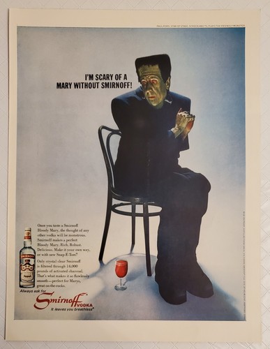 Vintage Smirnoff vodka print ad from a 1967 LIFE magazine; FREE Shipping!