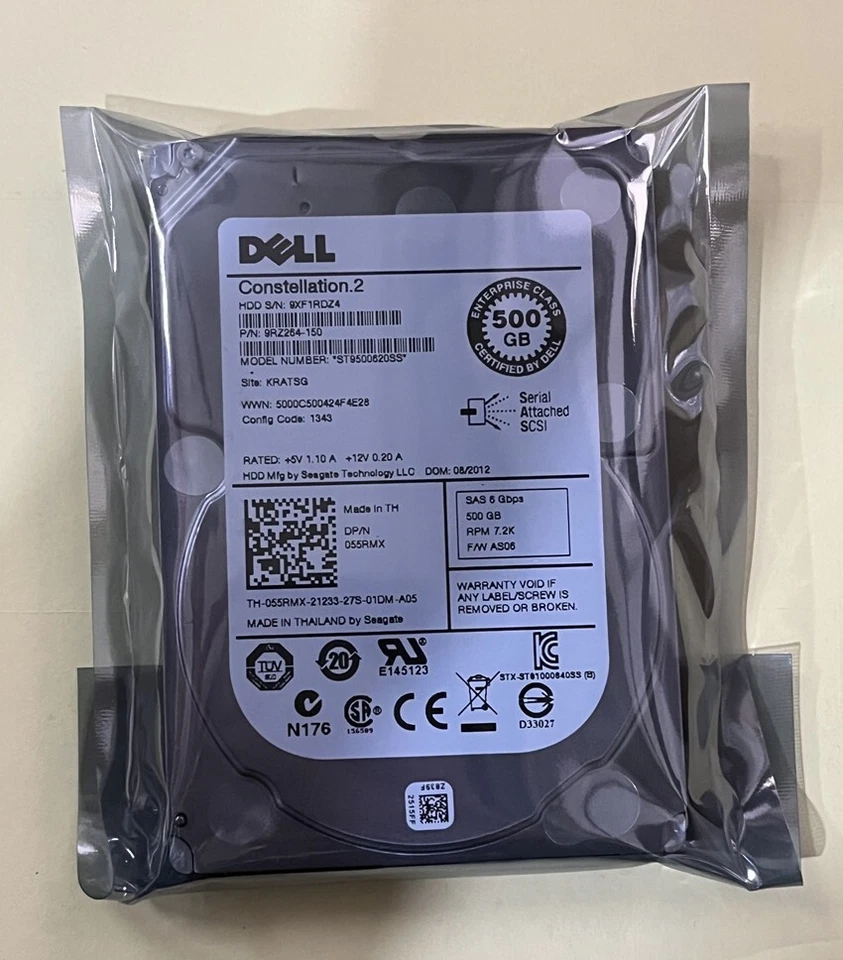 Dell ST9500620SS 055rmx 500GB 7.2K RPM 2.5" SAS 6GB/s Hard Drive - Image 3 of 4