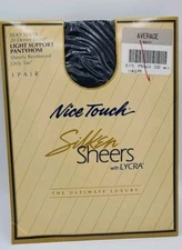 Nice Touch Sears Silken Sheer Size Average Navy Pantyhose NEW