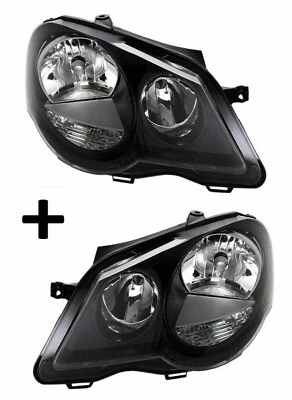 PHARE AVANT GAUCHE + DROIT ELECTRIQUE POUR VW POLO 9N 9N3 (2005-09) H1 H7 - Photo 1/3