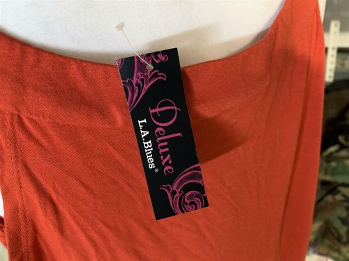 Deluxe L.A. Blues Orange Sleeveless Blouse w/ Beaded Collar - Size 22/24 NEW/NWT - Picture 4 of 5