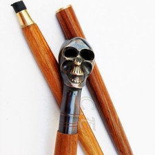 Personalized Handmade Skull Head Handle Walking Cane Gentleman s Walking Stick