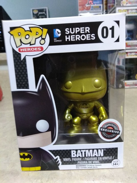 Funko Pop Batman Gold #01 DC Gamestop W/protector for sale online | eBay