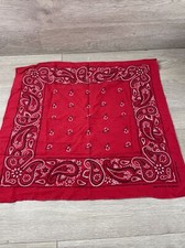 Vintage Crafted With Pride Red Bandana Handkerchief Cotton 19  x20.5  13962 USA