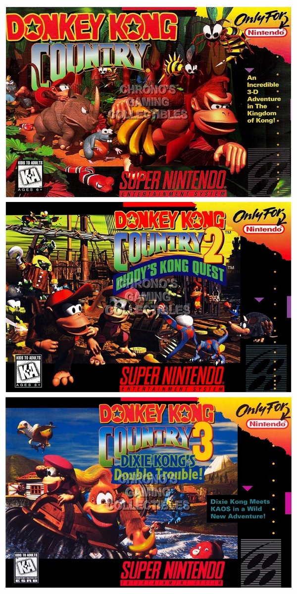 Donkey Kong Country 1 2 3 Posters SNES Premium POSTER MADE IN USA