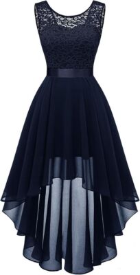 LOSSLO Damen Abendkleid Lang - Elegantes Cocktailkleid Mit Spitze & Chiffon Für Hochzeiten