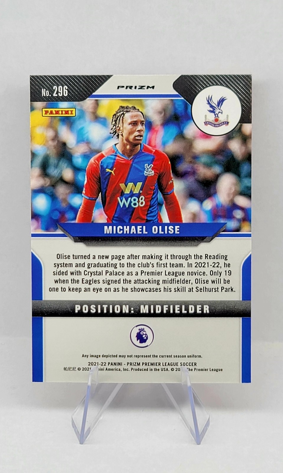 Ama Rc Card 2021 Panini Prizm Premier League Michael Olise Prizm Red Ice Rookie RC ...