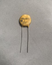 .1 uF 100V Circle D Ceramic Disk Guitar Tone Capacitor meas. .07 uF Vintage NOS
