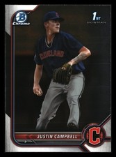Justin Campbell 2022 Bowman Draft Chrome 1st #BDC-113 Guardians ROOKIE *010