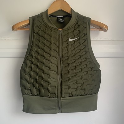 Nike Aeroloft Down Gilet Womens Small 10 Green Therma-FIT Repel