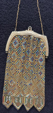 Whiting Davis Mesh Purse Multicolor Enamel Art Deco Frame Vintage