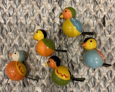 Vintage LOT of 13 Wooden/Hand-Painted Push St...