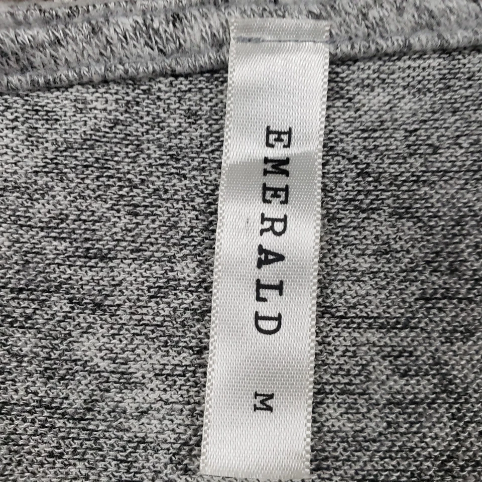 Suéter Esmeralda Mujer Gris Medio Túnica Pullover Manga Botón Cuello Barco Tejido Foto 4 de 4