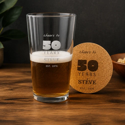 Personalised UV-Printed Pint Glass Gift Birthday Beer Glass Custom Name 568ml