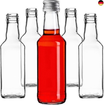 KADAX Glass Bottles for Filling, 200ml, Pack of 10 Empty Liquor Bottles with