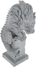 SUPVOX Chinese Dragon Ornament Stone Kylin Statue for Garden Aquarium Decor Tra