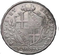 Italy States BOLOGNA 10 Paoli Scudo 1797 #5625
