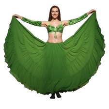 25 Yard Chiffon Belly Dance Skirt 4 Tier Flared Gypsy Tribal Maxi Long C7