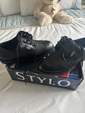 Golf Shoes Mens Black Stylo Leather Glendale Lace ups Spike Soles New