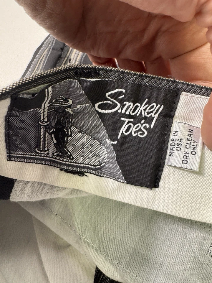 Smokey Joes Pants Men 40x30 Black Grey Pleated Straight Baggy Business Slacks - Image 3 of 4