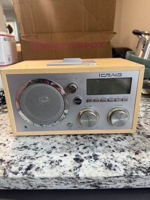 ICraig Retro Alarm Clock Radio CMA3036 iPod Docking Station AC-120V In Beige