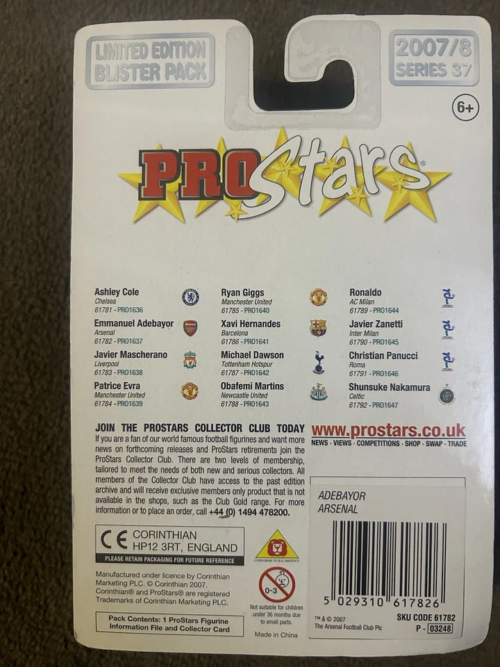 Emmanuel Adebayor Corinthian Prostar Sealed Football Figure - Image 2 of 2