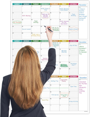 Large Dry Erase Calendar for Wall - Undated 3 Month Wall Calendar, 28'' X 40''(Ver