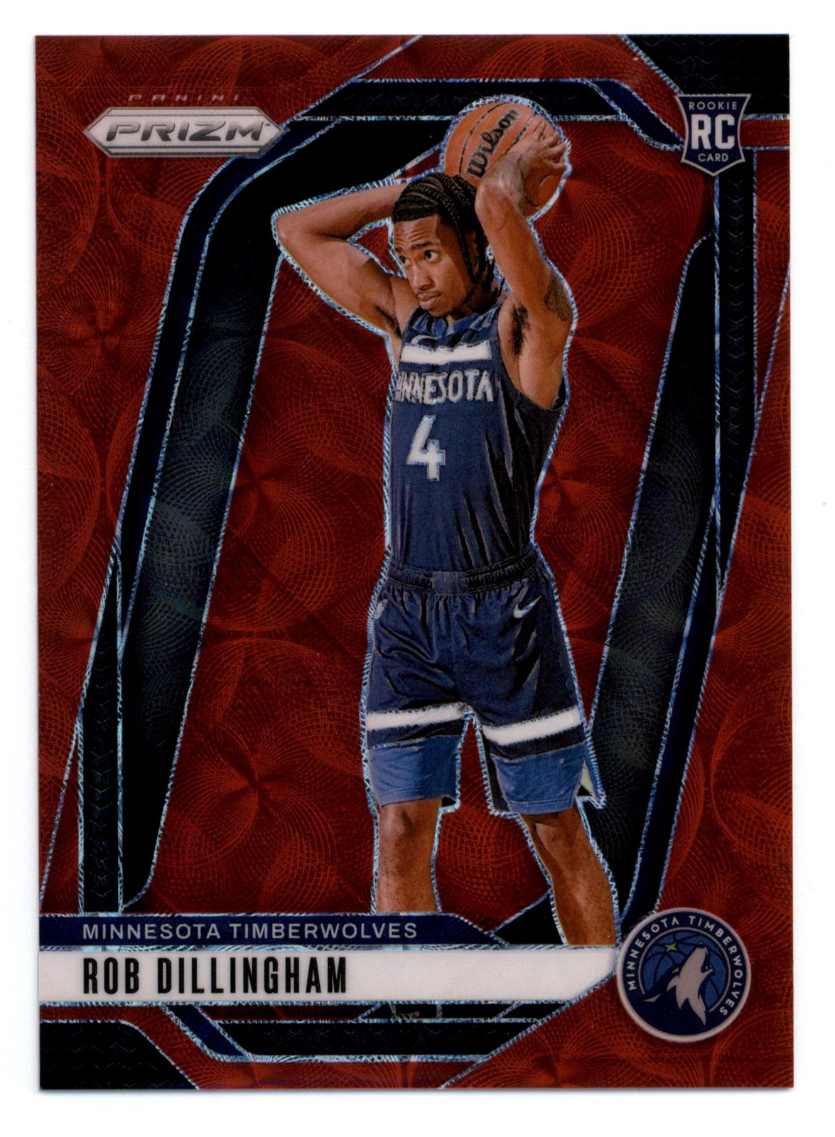 2024-25 Panini Prizm Choice Red #250 Rob Dillingham RC 36/88 Wolves - NM-MT