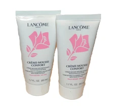 2 Lancome Creme-Mousse Confort Cleanser Deluxe Travel Mini For Dry Skin 1.7 oz