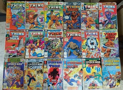 MARVEL The THING *Two in One* and Spider-Man *Team Up* LOT Bronze Age +newstands