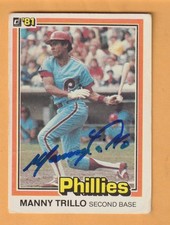 Manny Trillo Philadelphia Phillies AUTO Signed 1981 Donruss Creased
