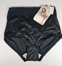 Vintage SoftShaper Lycra Black panty Sz LG Made In America Lace Waist
