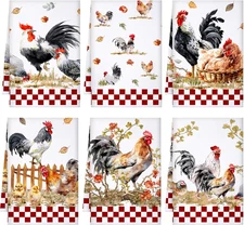 6 Pcs Kitchen Towels Dish Cloths Nature Modern Absorbent Hand Tea Wash Cloth wit