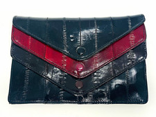 Lee Sands Eel Skin Envelope Wallet Vintage Colorblock snap closures colorful