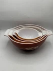 Pyrex Autumn Harvest Wheat Tab Handle Mixing Bowls #444  #443 #442 #441