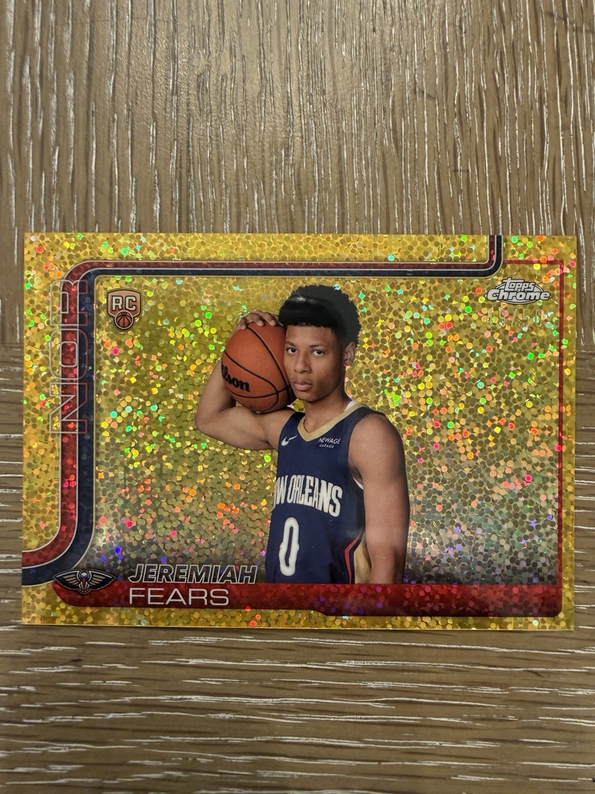 2025-26 Topps Chrome Jeremiah Fears RC GOLD SPECKLE Image variation 49/50! SSP