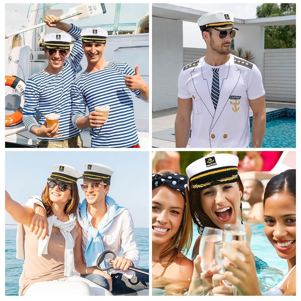 Yacht Captain Hat - Premium Navy Blue Sailor Hat for Men & Women