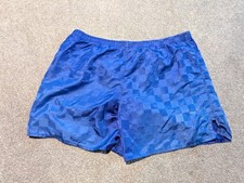 Vintage Umbro Shorts Mens Large Blue Checkered Soccer Football 90s USA Made
