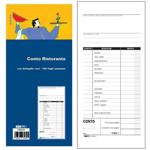 Blocco Prima Nota Cassa - Uso Mano - 31x21cm - 100 Fogli - Edipro - Foto 4