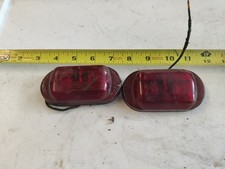 Vintage Used Pair Yankee 79 Red Lens Marker Lamp Lights Travel Trailer Truck