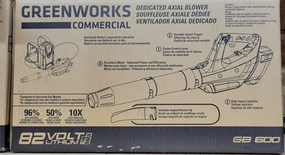 #ad #ad Greenworks Commercial 82v Blower GB600 C $75.00